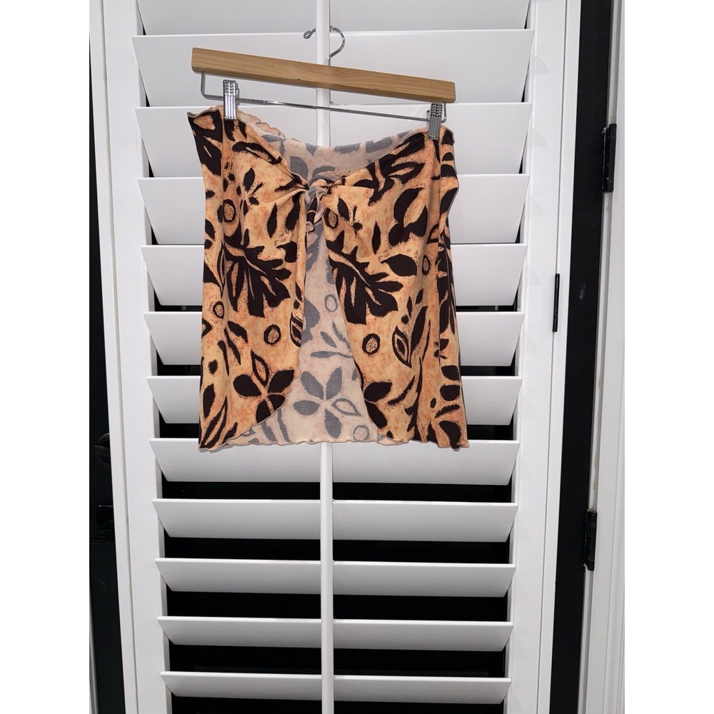 Sunset Separets Women's One Size Floral Swimsuit Orange and Brown Cover Up.
